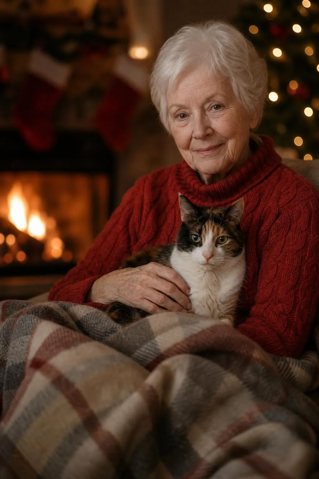 Fireside Christmas sample portrait